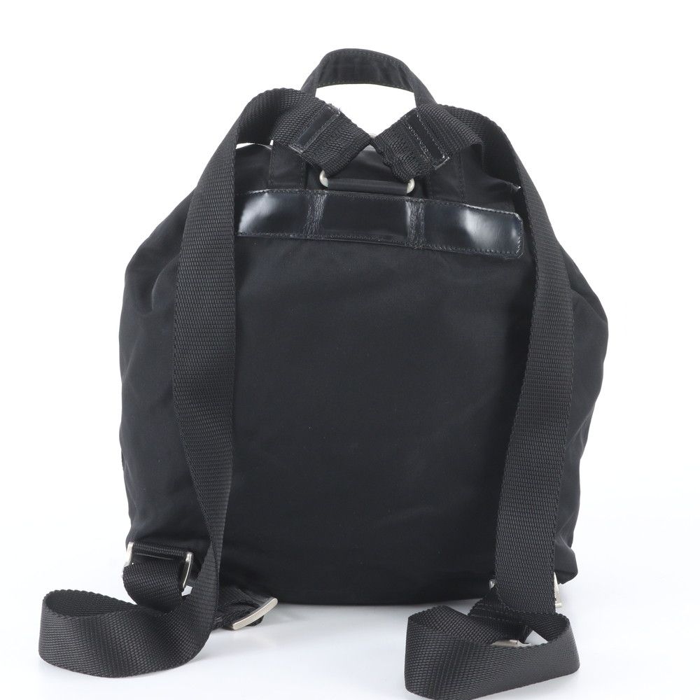 Prada Tessuto Nylon Triangle Logo Leather Backpack — view 3