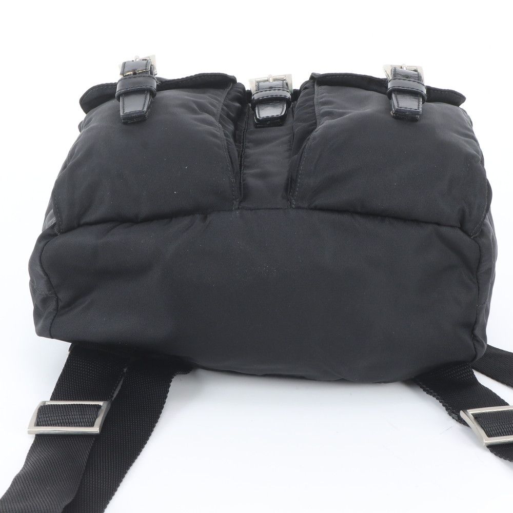 Prada Tessuto Nylon Triangle Logo Leather Backpack — view 6