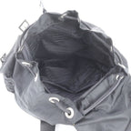 Prada Tessuto Nylon Triangle Logo Leather Backpack — view 7