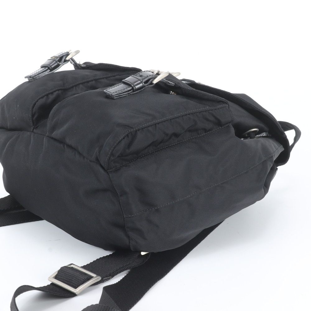 Prada Tessuto Nylon Triangle Logo Leather Backpack — view 4