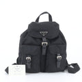 Prada Tessuto Nylon Triangle Logo Leather Backpack
