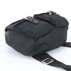 Prada Tessuto Nylon Triangle Logo Leather Backpack — view 5