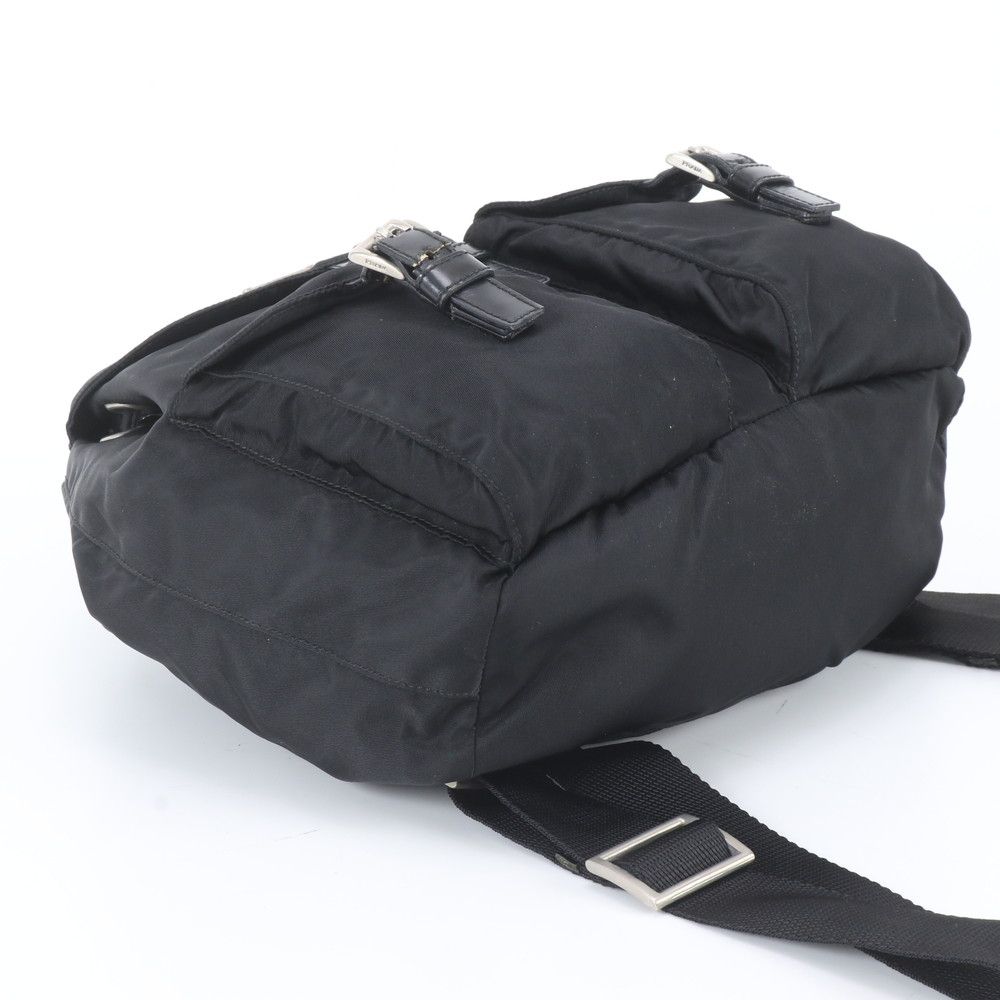 Prada Tessuto Nylon Triangle Logo Leather Backpack — view 5