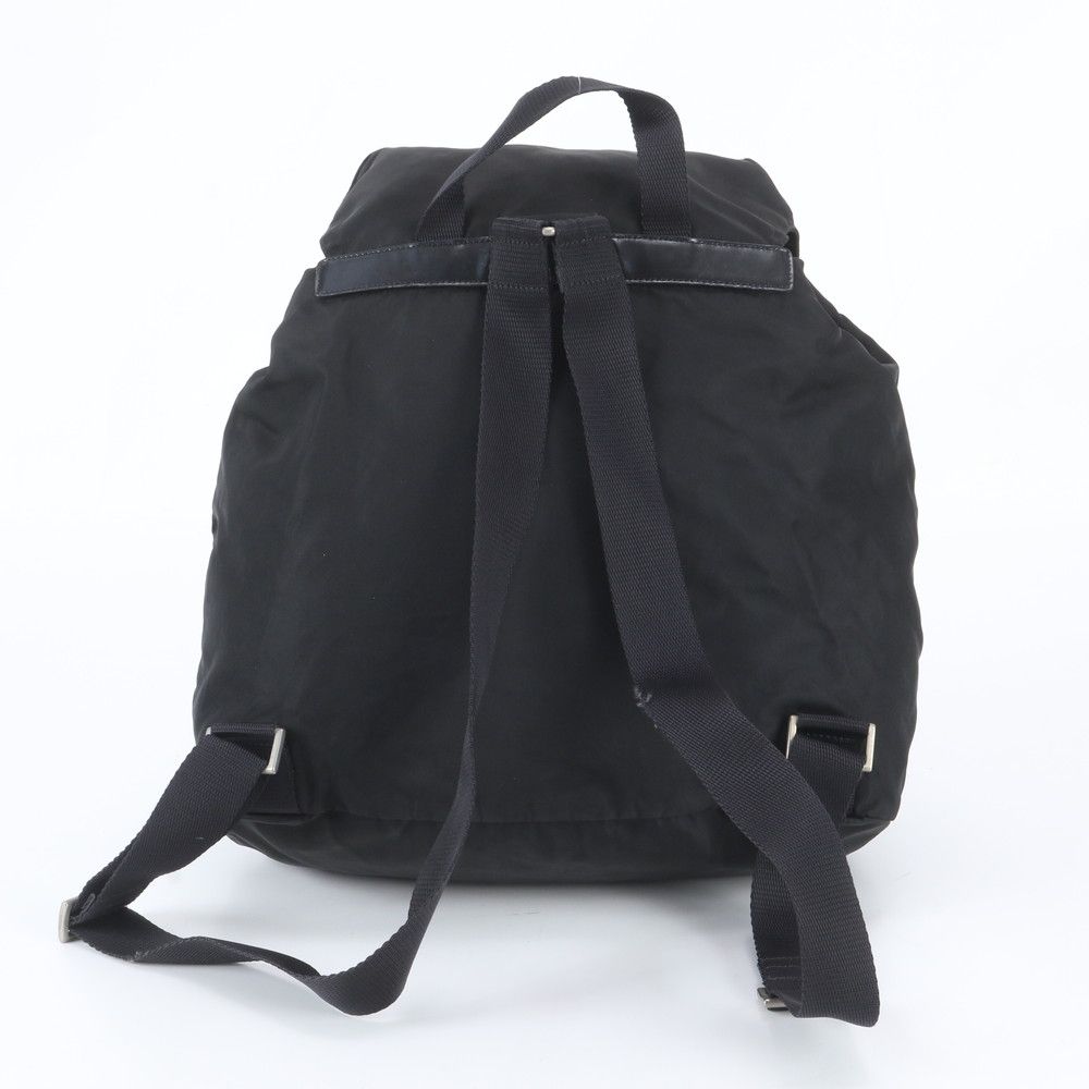 Prada White Tessuto Nylon Triangle Logo Leather Backpack Shoulder — view 3