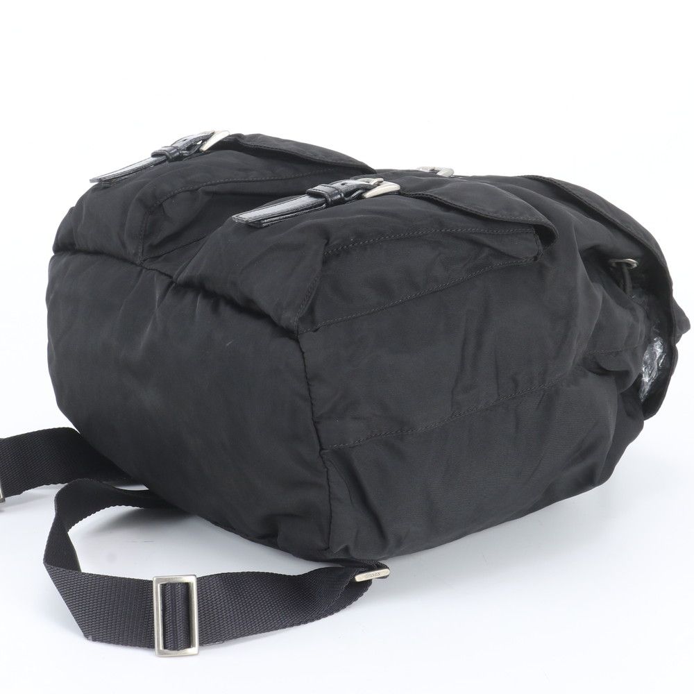 Prada White Tessuto Nylon Triangle Logo Leather Backpack Shoulder — view 4