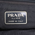 Prada White Tessuto Nylon Triangle Logo Leather Backpack Shoulder — view 9