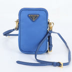 Prada White Tessuto Nylon Triangle Logo Smartphone Pouch Leather 2-Way Shoulder