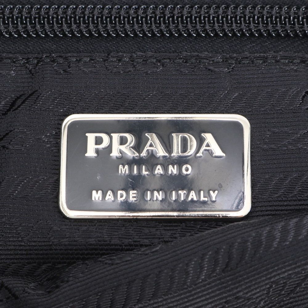 Prada White Tessuto Nylon Triangle Logo Leather Tote Shoulder Business — view 9