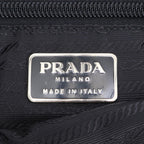Prada White Tessuto Nylon Triangle Logo Leather Tote Shoulder Business — view 9
