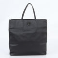 Prada White Tessuto Nylon Triangle Logo Leather Tote Shoulder Business