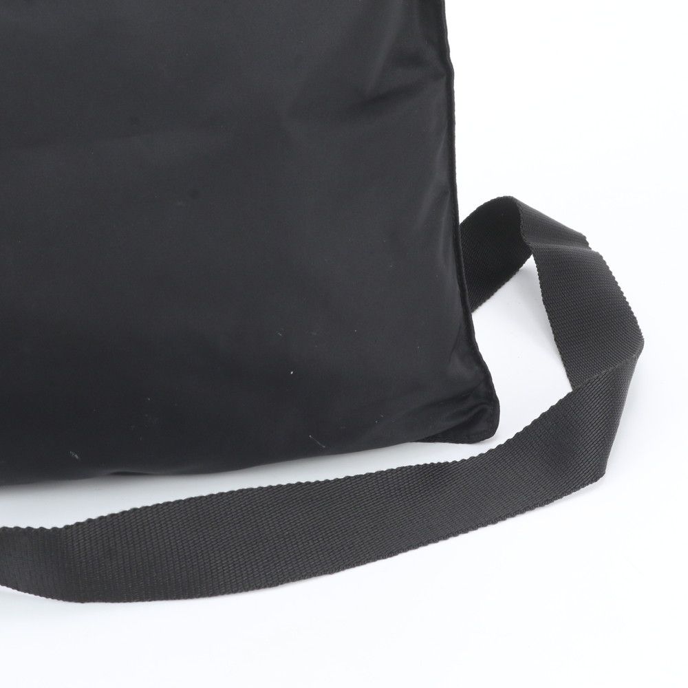 Prada White Tessuto Nylon Triangle Logo Leather Shoulder Bag Crossbody — view 2