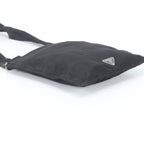 Prada White Tessuto Nylon Triangle Logo Leather Shoulder Bag Crossbody Messenger — view 5