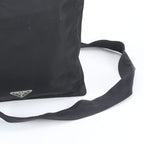 Prada White Tessuto Nylon Triangle Logo Leather Shoulder Bag Crossbody Messenger — view 2