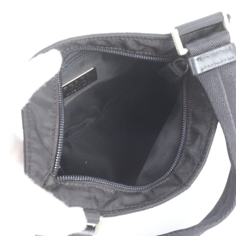 Prada White Tessuto Nylon Triangle Logo Leather Shoulder Bag Crossbody Messenger — view 7