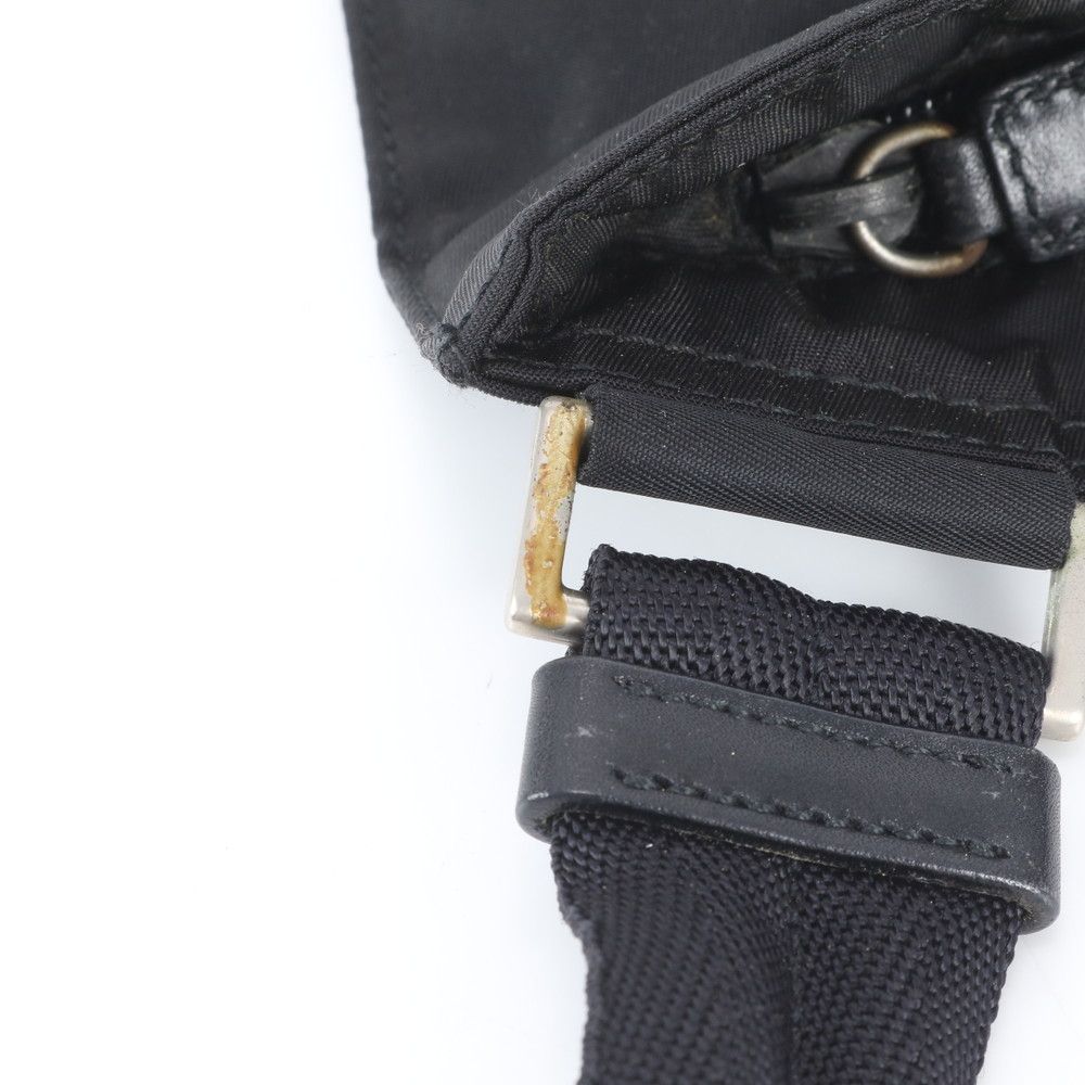 Prada White Tessuto Nylon Triangle Logo Leather Shoulder Bag Crossbody Messenger — view 9