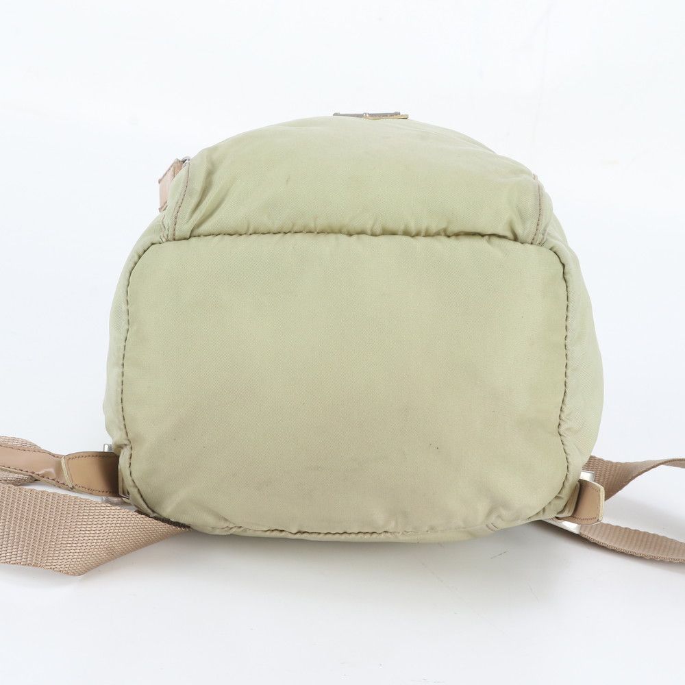 Prada White Tessuto Nylon Triangle Logo Leather Backpack Shoulder Bag — view 5