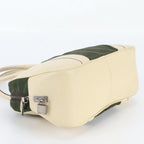Prada White Tessuto Nylon Triangle Logo Leather Handbag Mini Boston Tote — view 5