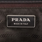 Prada White Tessuto Nylon Triangle Logo Leather Handbag Mini Boston Tote — view 8