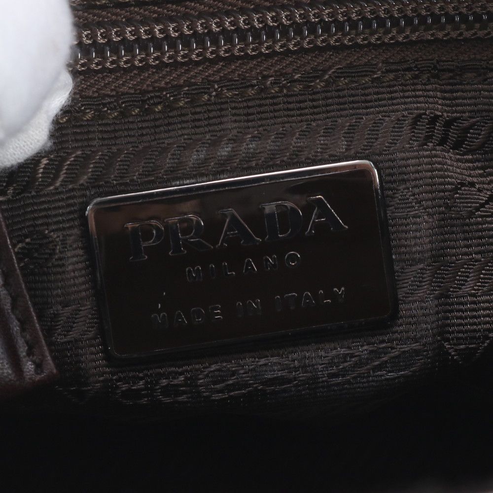 Prada White Calf Hair Leather Handbag Tote Black — view 9