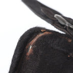 Prada White Calf Hair Leather Handbag Tote Black — view 8