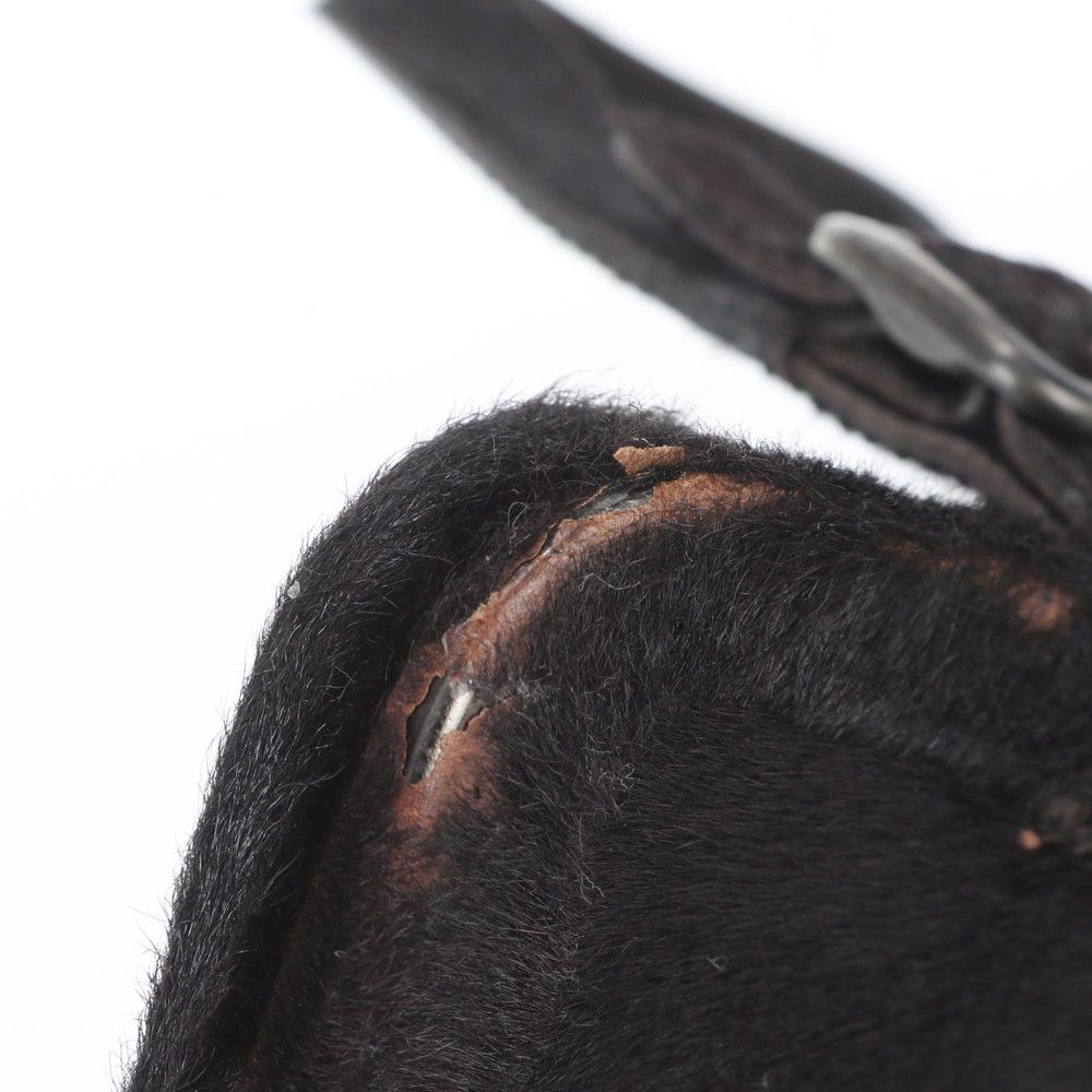 Prada White Calf Hair Leather Handbag Tote Black — view 8