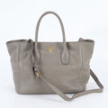Prada White Tag Leather 2-Way Shoulder Bag Crossbody Hand Tote