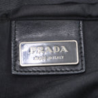 Prada White Tessuto Nylon Triangle Logo Leather Shoulder Bag Crossbody Black — view 9