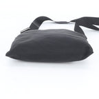 Prada White Tessuto Nylon Triangle Logo Leather Shoulder Bag Crossbody Black — view 6