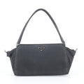 Prada White Tessuto Nylon Triangle Logo Leather Tote Shoulder Hand