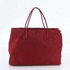 Prada White Tessuto Nylon Triangle Logo Tote Shoulder — view 3