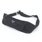 Prada White Tessuto Nylon Triangle Logo Belt Bag Waist Pouch Shoulder
