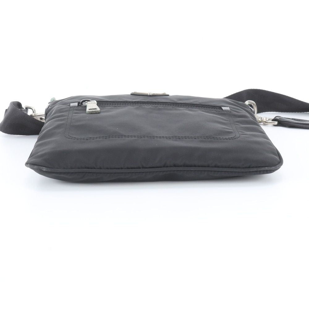 Prada White Tag Tessuto Nylon Triangle Logo Leather Shoulder Bag Crossbody — view 6