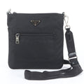 Prada White Tag Tessuto Nylon Triangle Logo Leather Shoulder Bag Crossbody