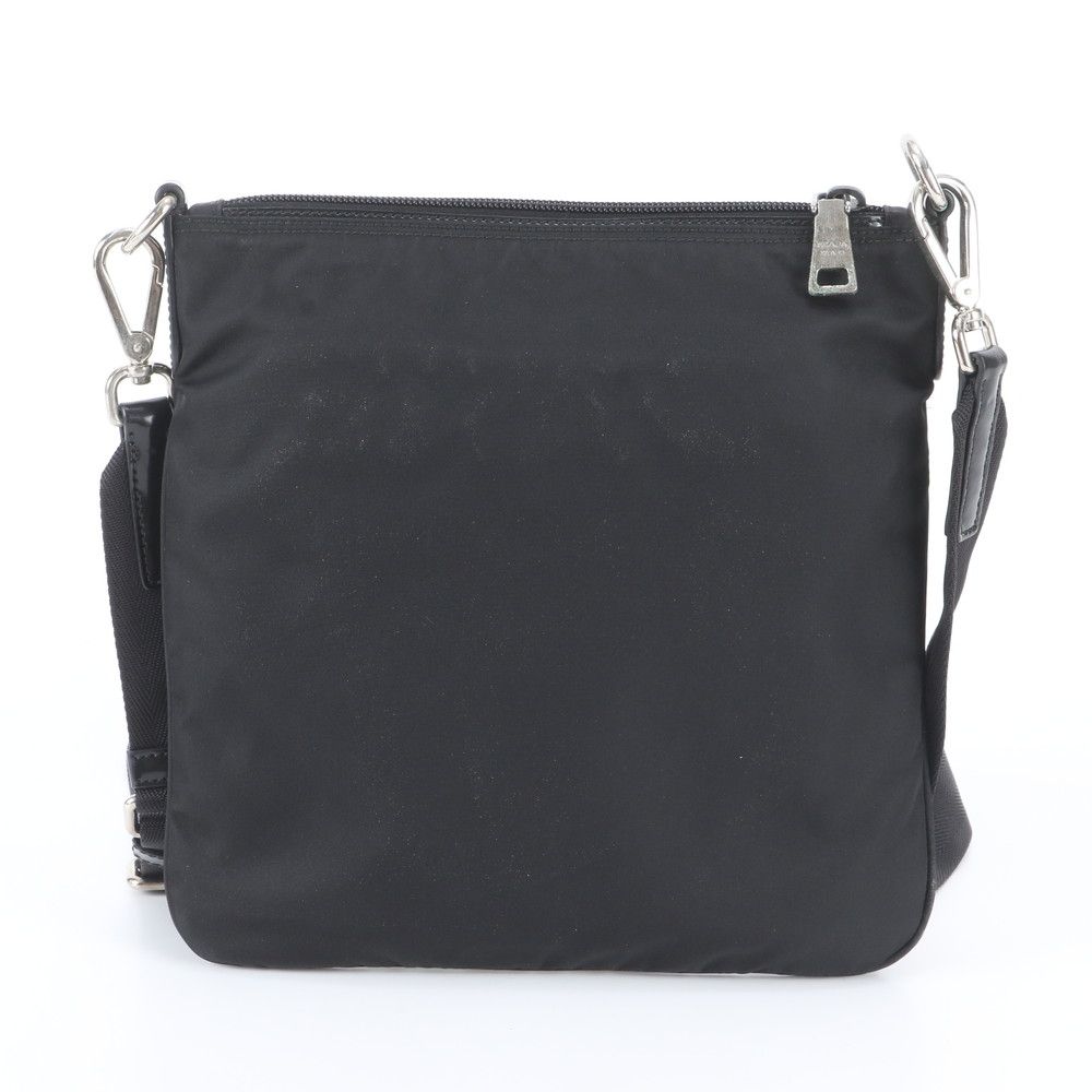 Prada White Tag Tessuto Nylon Triangle Logo Leather Shoulder Bag Crossbody — view 3