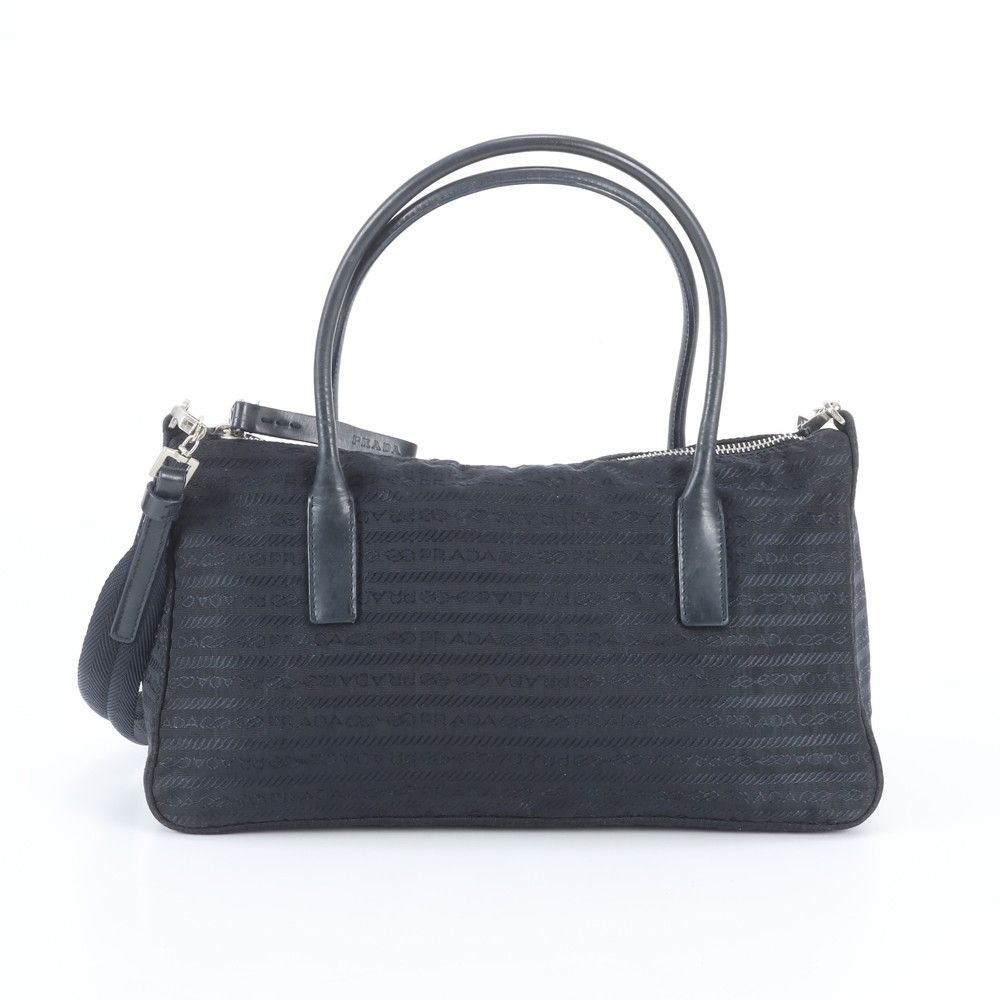 Prada White Tessuto Nylon Leather 2-Way Shoulder Bag Hand Tote — view 4