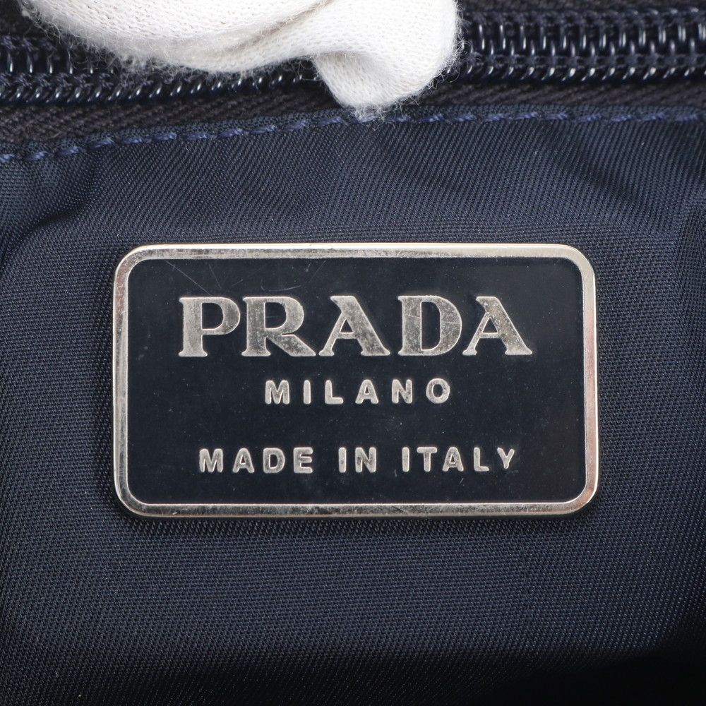 Prada White Tessuto Nylon Leather 2-Way Shoulder Bag Hand Tote — view 9