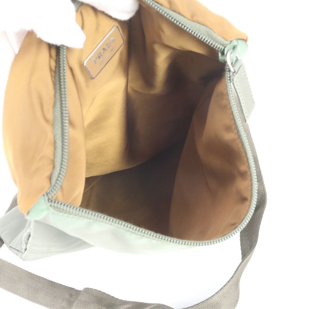 Prada White Tessuto Nylon Triangle Logo Shoulder Bag Crossbody Messenger — view 7