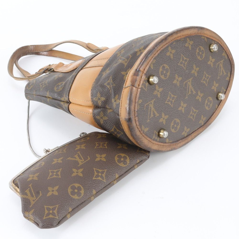 Louis Vuitton American Monogram Bucket PM Leather Tote Shoulder Hand — view 5