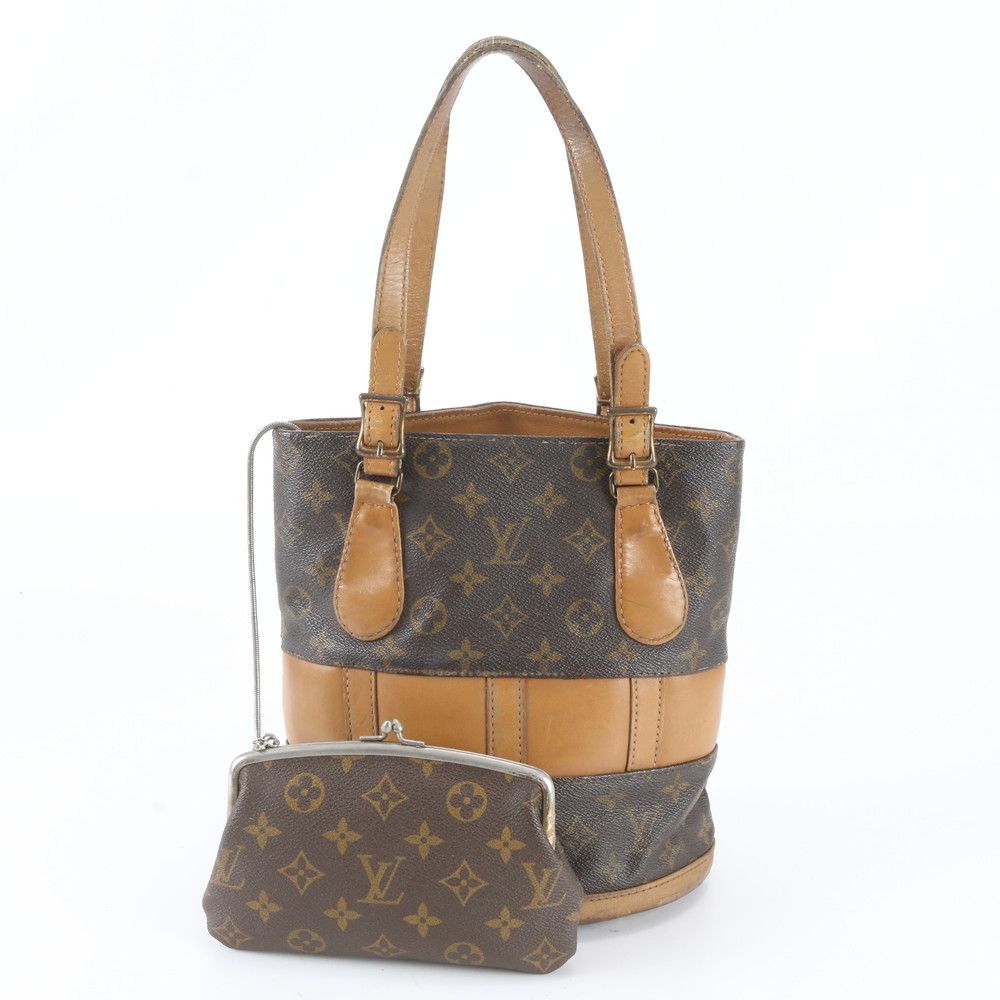 Louis Vuitton American Monogram Bucket PM Leather Tote Shoulder Hand