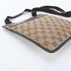 Gucci GG Canvas Leather Shoulder Bag Crossbody Messenger Business Tote — view 6