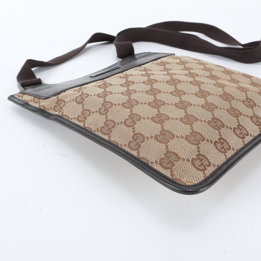 Gucci GG Canvas Leather Shoulder Bag Crossbody Messenger Business Tote — view 6