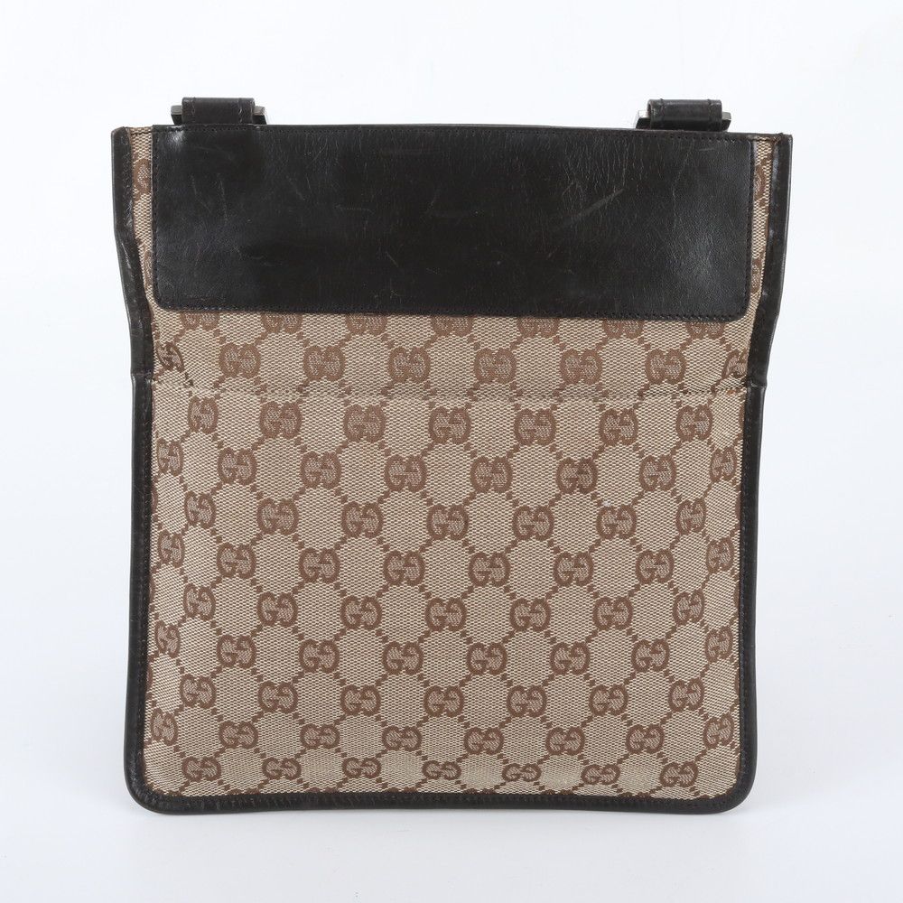 Gucci GG Canvas Leather Shoulder Bag Crossbody Messenger Business Tote — view 3