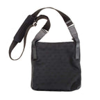Gucci GG Canvas Crossbody Shoulder Bag Navy Black Leather — view 2