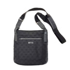 Gucci GG Canvas Crossbody Shoulder Bag Navy Black Leather