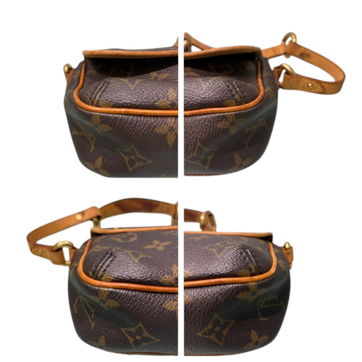 Louis Vuitton Monogram Tikal PM Brown Gold Leather Shoulder Bag — view 6