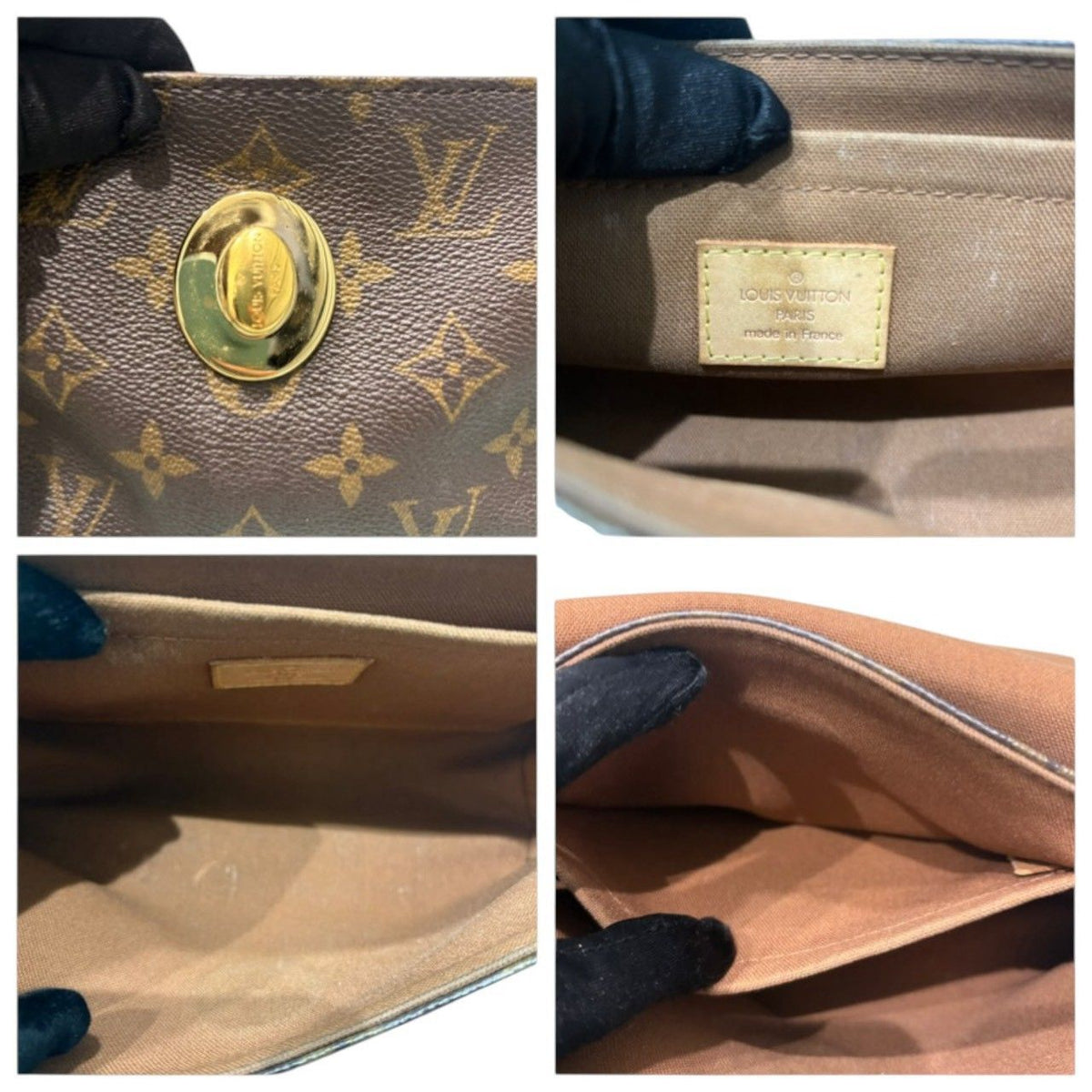 Louis Vuitton Monogram Tikal PM Brown Gold Leather Shoulder Bag — view 8