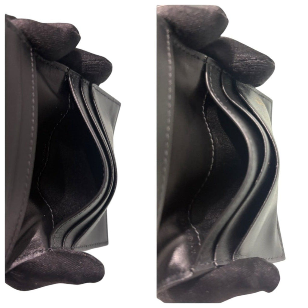 Celine Triomphe Black Gold Leather Card Case — view 7