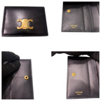 Celine Triomphe Black Gold Leather Card Case — view 6