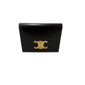 Celine Triomphe Black Gold Leather Card Case