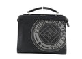 Fendi Peekaboo Selleria Black Leather 2-Way Shoulder Bag Silver